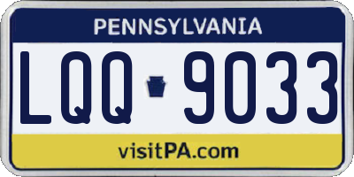 PA license plate LQQ9033