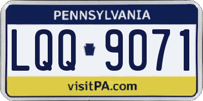 PA license plate LQQ9071