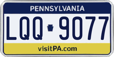 PA license plate LQQ9077