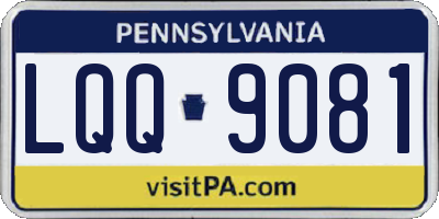 PA license plate LQQ9081