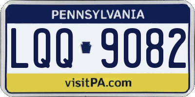 PA license plate LQQ9082
