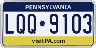 PA license plate LQQ9103