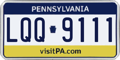 PA license plate LQQ9111