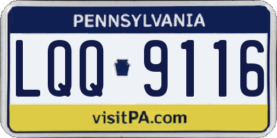 PA license plate LQQ9116
