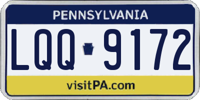 PA license plate LQQ9172