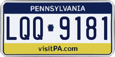 PA license plate LQQ9181