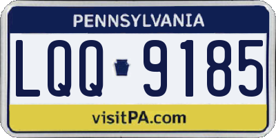 PA license plate LQQ9185