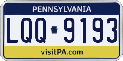 PA license plate LQQ9193