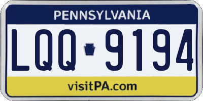 PA license plate LQQ9194