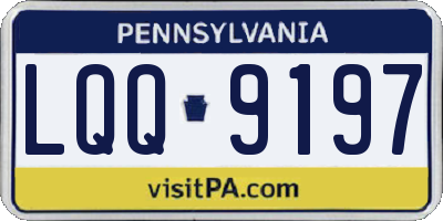 PA license plate LQQ9197
