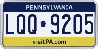 PA license plate LQQ9205