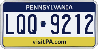 PA license plate LQQ9212
