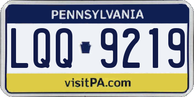 PA license plate LQQ9219