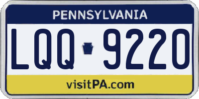 PA license plate LQQ9220