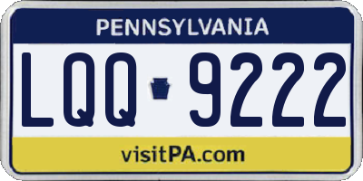 PA license plate LQQ9222