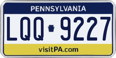 PA license plate LQQ9227