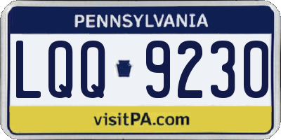 PA license plate LQQ9230