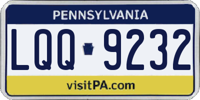 PA license plate LQQ9232
