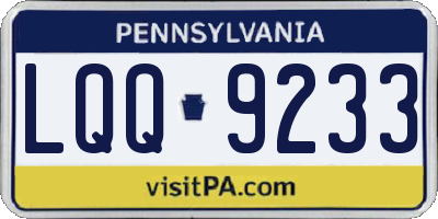 PA license plate LQQ9233