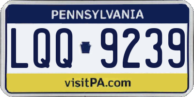 PA license plate LQQ9239