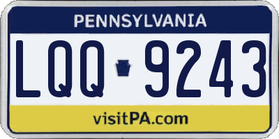 PA license plate LQQ9243