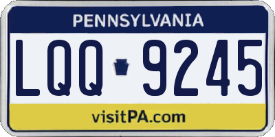 PA license plate LQQ9245