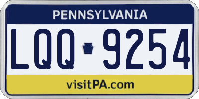 PA license plate LQQ9254