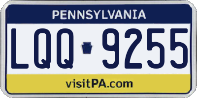 PA license plate LQQ9255