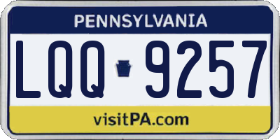 PA license plate LQQ9257