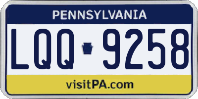PA license plate LQQ9258