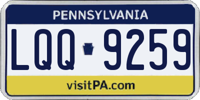 PA license plate LQQ9259