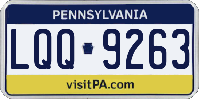 PA license plate LQQ9263