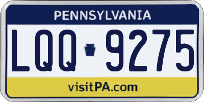 PA license plate LQQ9275