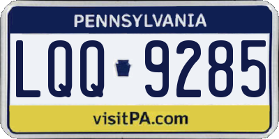 PA license plate LQQ9285
