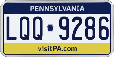 PA license plate LQQ9286