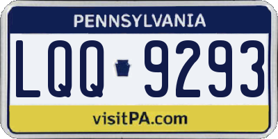 PA license plate LQQ9293