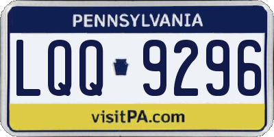 PA license plate LQQ9296