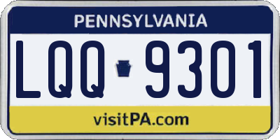 PA license plate LQQ9301