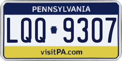 PA license plate LQQ9307
