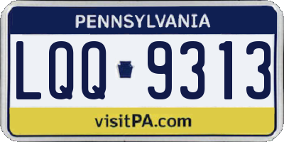 PA license plate LQQ9313