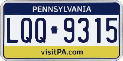 PA license plate LQQ9315