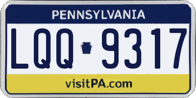PA license plate LQQ9317