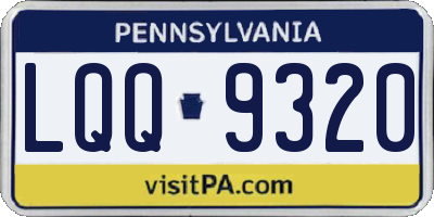 PA license plate LQQ9320