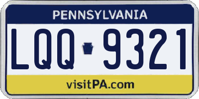 PA license plate LQQ9321