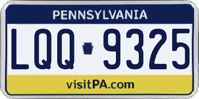 PA license plate LQQ9325