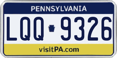 PA license plate LQQ9326