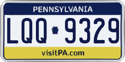 PA license plate LQQ9329