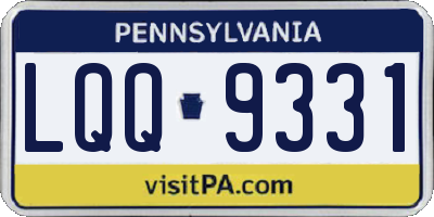 PA license plate LQQ9331