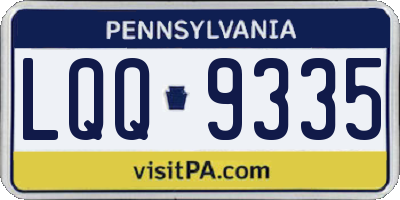 PA license plate LQQ9335