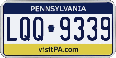 PA license plate LQQ9339